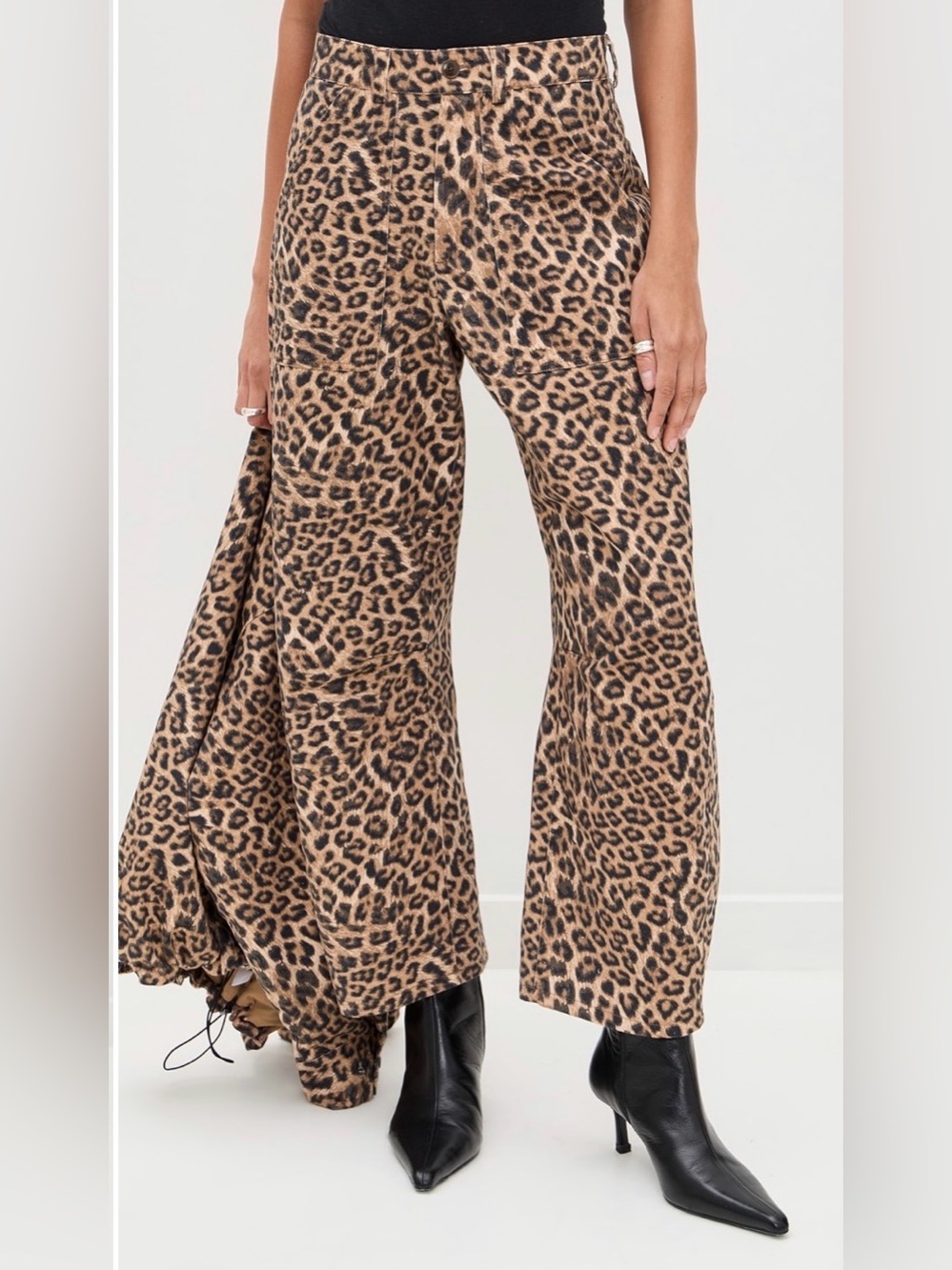 LNA Cross Creek Leopard Barrel Pants 100% Cotton Animal Print Size Small